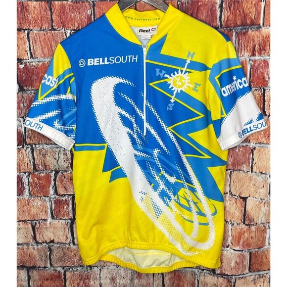 BellSouth Americast 3/4 Zip Men’s Large Revi Wear Bike Ride Cycling Jersey - Picture 1 of 7
